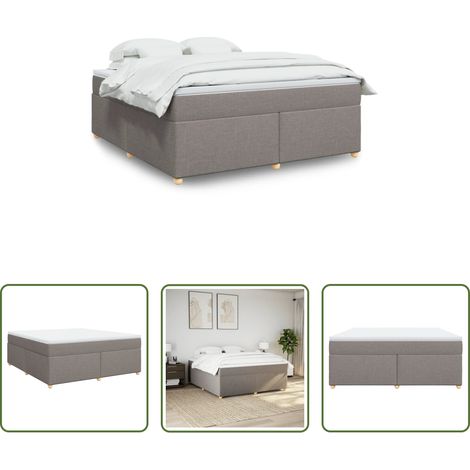 vidaXL Taschenfederkern - Boxspringbett mit Matratze Taupe 180x200 cm Stoff (1/5)