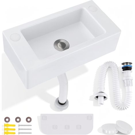 Washbasin, 40x20x11 cm Plastic monobac washbasin with drain hose (1/5)