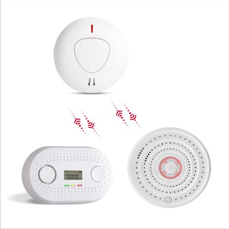 Alarme de Fumée (x1), de Chaleur (x1) et de Monoxyde de Carbone (x1) Interconnectée - Détecteur d'Incendie avec 10 Ans d'Autonomie - Alarme Maison - Idéal de Cuisine, Magasin, Bureau et Maison (1/5)