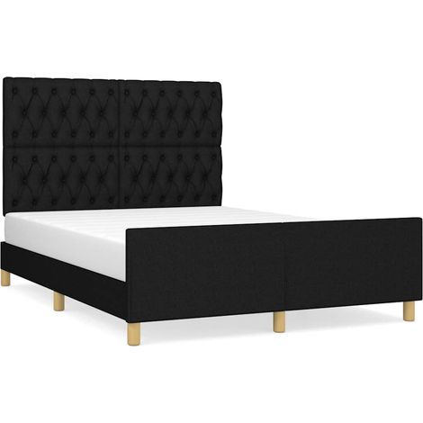 Maison Exclusive - Bettgestell ohne Matratze Schwarz 140x200 cm S (1/5)
