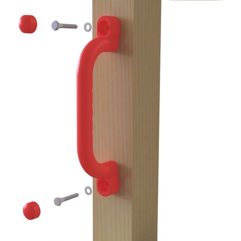 Lot de 2 poignées ergonomiques rouges pour aires de jeux en bois – Prise adaptée aux petites mains – Compatible structures Trigano XPERIENCE/XPLORER