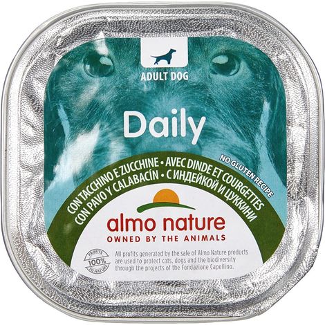 alimento umido per cani almo nature "daily" con tacchino e zucchine 100 gr (1/4)