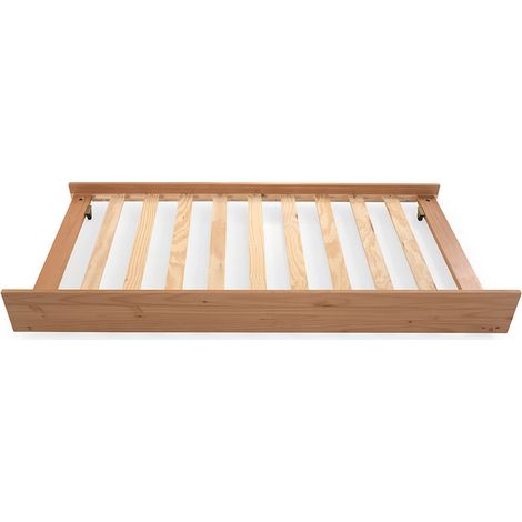 Cadre coulissant bas pour lit gigogne ou lit superposé coloris Chêne Miel- Longueur 189 x Largeur 96 x Hauteur 22 cm (1/5)