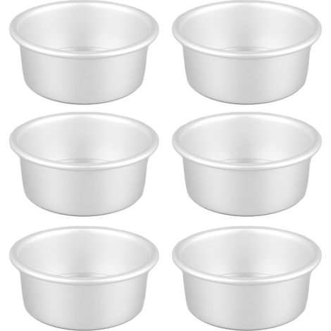 Moule à gâteau rond antiadhésif à fond amovible, lot de 6 pièces, 10 cm (4 pouces), idéal pour les mariages et les anniversaires. (1/5)