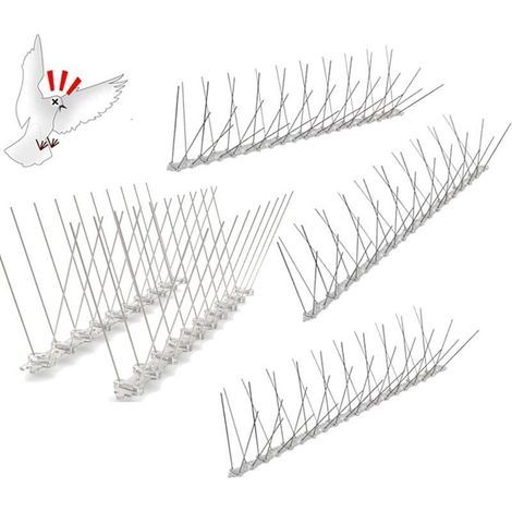 Pic Anti Pigeon Inoxydable, 1M 4 Rangées Pique Anti Pigeon Balcon, Pré-assemblé Flexible Pic Anti Oiseaux pour Moineaux Hirondelles Corneilles Chat (1/4)