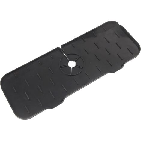 Tapis de Robinet en Silicone, Protège-Évier de Cuisine, Anti-Éclaboussures pour Robinet, Coussin de Lavabo pour Évier, Tapis de Séchage pour Cuisine et Salle de Bain, Noir (1/5)