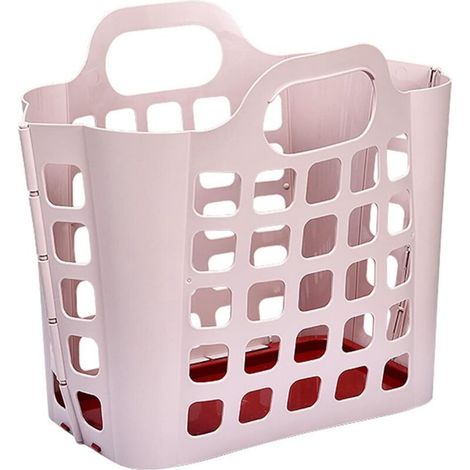 Panier de rangement multifonctionnel, organisateur de jouets et d'objets divers, boîte de rangement pour vêtements grande capacité - rose. (1/5)