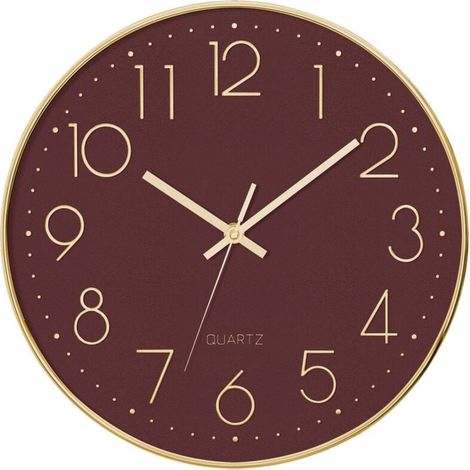 Horloge 3D Dorée 30cm - Horloge Murale d'Intérieur (1/4)
