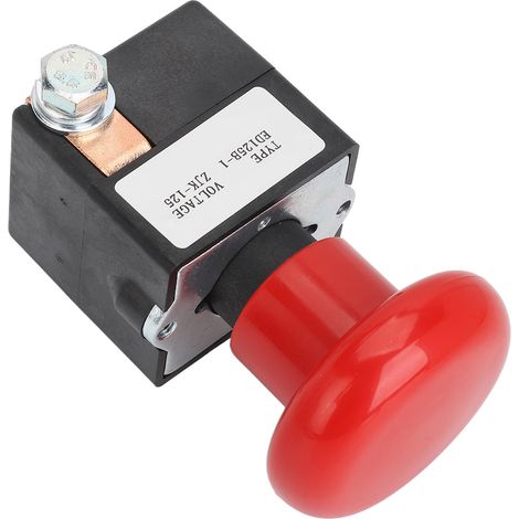 Interrupteur à bouton-poussoir d'arrêt d'urgence 80 V CC, remplacement fiable pour chariot élévateur électrique Albright (125 A). (1/5)