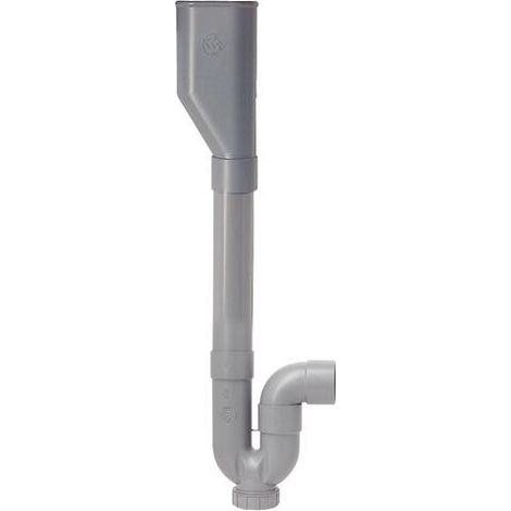 Siphon tubulaire ABS à sortie horizontale avec entonnoir double 14351