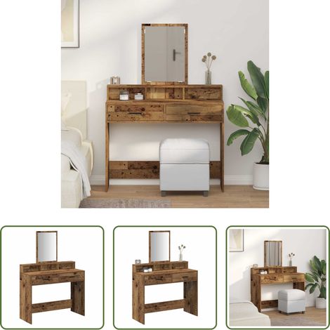 Holzwerkstoff -  Schminktisch mit Regal Altholz 100 x 41 x 140 cm Holzwerkstoff (1/5)