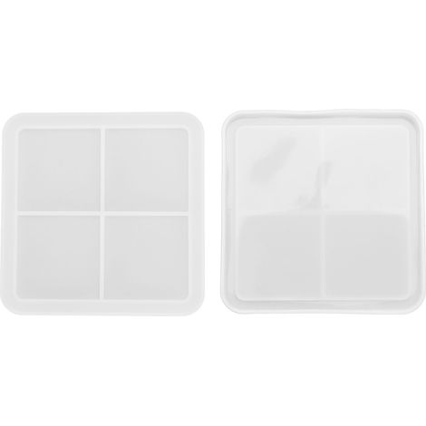 Moule en silicone carré multifonction pour dessous de verre, réutilisable, pour savon artisanal, bricolage et décoration intérieure, 1 pièce (1/5)