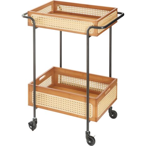 Chariot de service desserte cuisine salon meuble de rangement 81 x 61 x 39 cm marron (1/4)