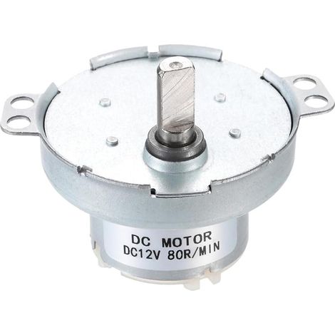 JS-50T 12V DC 80 RPM Slow Gear Motor with D Shaft, Forward/Reverse Control for 3D Printer Deflectors and Presentation Stand (1/5)