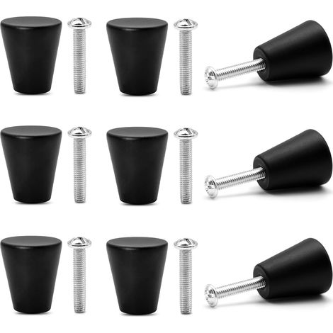 9 pcs boutons pour tiroirs en métal. Boutons modernes pour meubles en aluminium mat avec vis. Forme ronde pour armoires de cuisine, tiroirs, meubles de rénovation et meubles de salle de bain (Noir)
