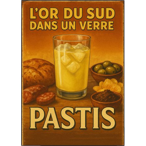 Plaque métal l'or du sud dans un verre 30,5 x 20 cm (1/2)