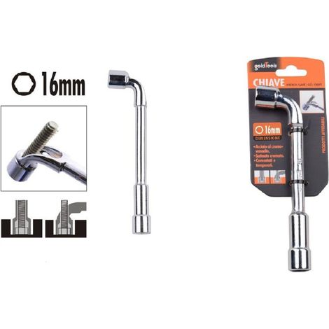 Trade Shop - Chiave Tipo L Bussola 16mm Bocca Esagonale Cromo Vanadio Acciaio 91624 Ferramenta - (1/2)