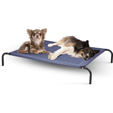 COSTWAY Lit sur Pieds pour Chien 130x90x20CM Taille XL Capacité 70KG en Tissu Textilène Lit d'Animal Familier Conforme à Domicile (1/5)