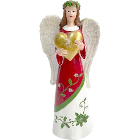 Statue d'ange de Noël – Figurine de bureau  Sculpture de vacances  de 30,5 cm, statue lumineuse de collection pour décoration d'intérieur, statue d'ange de Noël lumineuse – Figurine de bureau (1/5)
