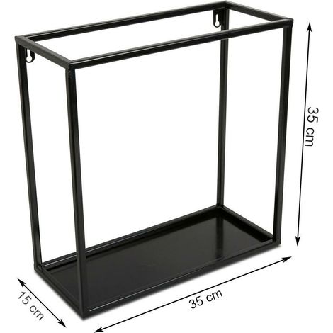 Wandregal, schwarzes Metall, 35 cm (1/5)