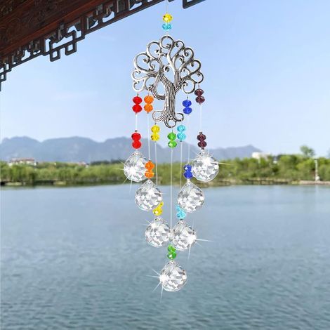Kristallsonne, Fensterprisma, Sonnenfänger, Hängender Sonnenfänger für Zuhause und Garten, Kristalllampe, Vorhanganhänger, Hängende Dekoration (1/5)