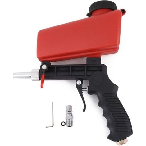 Houhence – Sableuse pneumatique portable – Pistolet à sableuse professionnel – Débit ajustable – Pour enlever peinture et rouille – Buse en alliage d'aluminium (1/5)