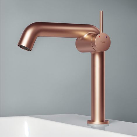 Robinet de salle de bain or rose, 222 x 200 x 76 mm, en laiton, cartouche en céramique, robinet de salle de bain, robinet avec aérateur, mitigeur de lavabo, installation facile (1/5)