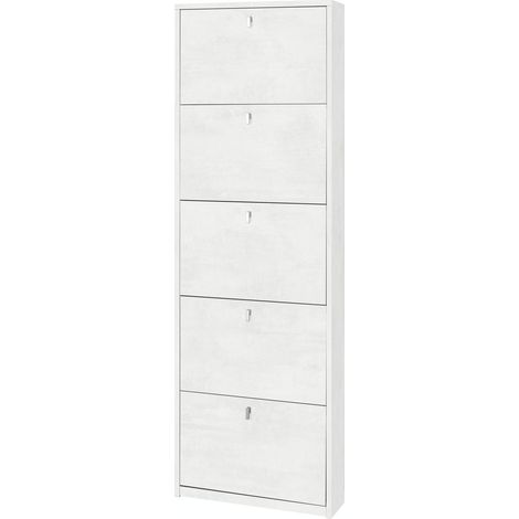 Scarpiera 5 Ante 63L x 18P x h190 – Finitura Bianco Opaco – Sarmog (1/5)