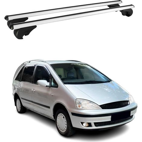 OMAC Aluminium Dachträger Querträger für Ford Galaxy I 1995-2006 – TÜV / DIN 75302:2019 – Abschließbar – Max. 75 kg – 2 Stangen Silber (1/5)