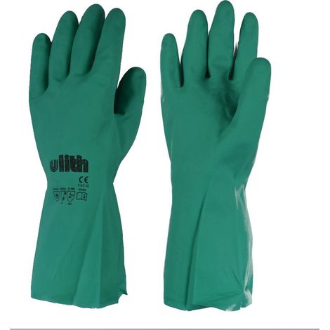 Gants industriels en caoutchouc nitrile taille XL/10 vert