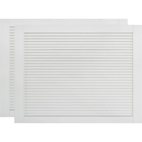 Portes à persiennes 2 pièces 39,5 x 59,4 cm bois de pin massif blanc