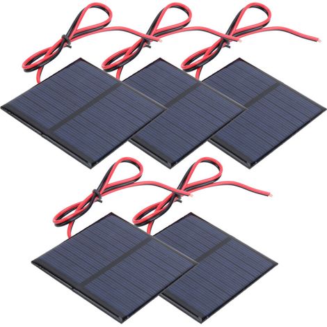 Stück Polysilizium-Solarpanel 5,5 V 0,6 W mit 30 cm Kabel für Batterie