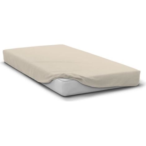 Spannbettlaken - HOME LINGE PASSION - HP72115 - Mikrofaser 82 g - 140 x 190 cm - Steg 30 cm - Beige Ivoire