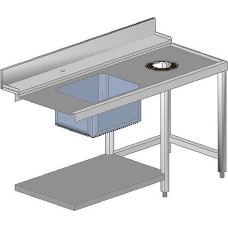 Table Entrée Droite 150 cm avec Evier et Trou Vide Déchets - AFI Collin Lucy