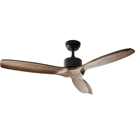 Ventilador de techo rústico de madera maciza con mando a distancia 5 opciones de velocidad marrón Arani