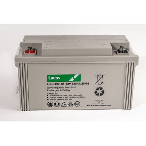 Batterie Plomb Etanche Stationnaire et Cyclage Lucas VRLA AGM LSLC120-12 12V 120Ah. (1/3)