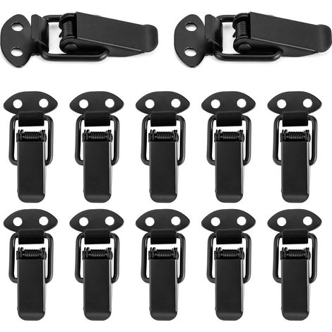 Verrou A Ressort 12 Pièces Acier Inoxydable Noir Petit Modèle Bascule Levier Valise Boîte Outils Tiroir Armoire Casiers (1/5)