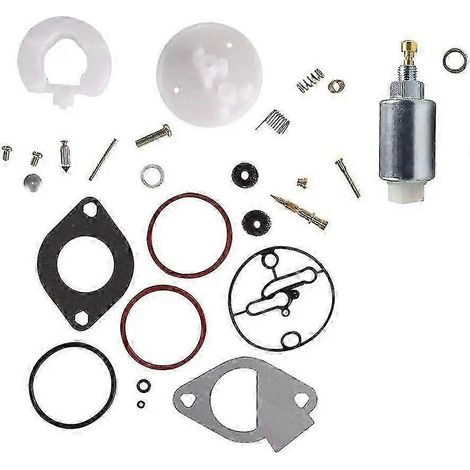 796184 Carburetor Overhaul Rebuild Kit For Briggs Stratton Lawn Mower Tractor 11 Hp-19 With 699915 Fuel Solenoid Valve( ) (1/5)