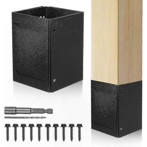 Lot de protection anti-dégâts pour boîtes aux lettres en bois et clôtures, poteau métallique réglable, kit de renfort robuste, 1 pièce (1/2)