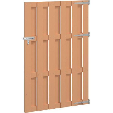 Portail de jardin 100 x 150 cm en WPC et aluminium marron (1/5)
