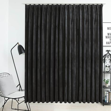 vidaXL Tenda Oscurante con Ganci in Velluto Antracite 290x245 cm (1/5)