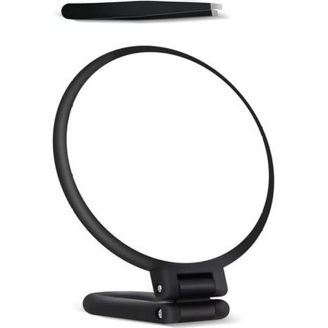 Miroir Grossissant Double Face avec Pince à Épiler Grossissement 30x/1x. Rotation à 360°. Portable et Compact (1/5)