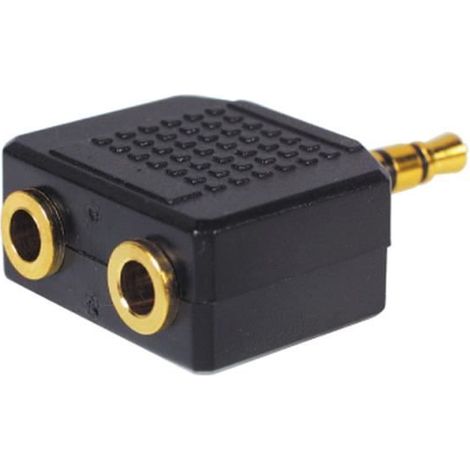 Adaptateur audio - MHP COMPUTER SERVICES - Splitter 3,5 mm - 2 x femelle - Connecteurs plaqués or - Noir (1/2)
