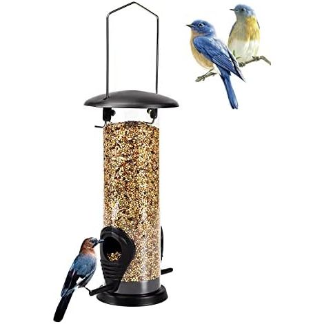 Vogelfutterspender, Futtersäule avec 2 Futterständern Ganzjährige Nutzung Vogelfutterhaus avec 21, 5 cm Massivem (1/5)
