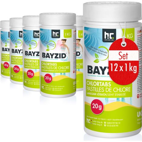 12x 1 kg BAYZID® Chlortabs 20g langsam löslich