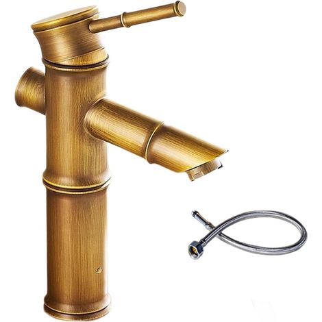 Robinet de Lavabo surélevé à Un Trou en Laiton Antique, 208 × 120 mm, Style B (1/5)