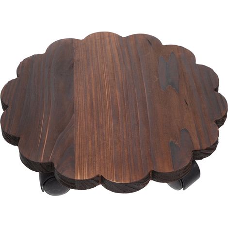 Plateau Pour Plantes - Avec Roulettes - En Bois - 25 x 25 x 6 cm - Pour Intérieur Et Extérieur - 1 Pièce (1/5)