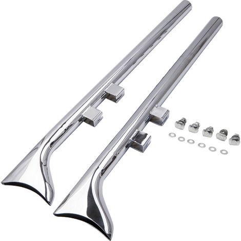 2x 36" Chrome Fishtail Exhaust Slip for Harley Road King Electraglide