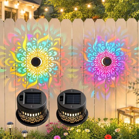 Fleur De Lumiere Solaire Murale, Lampe Solaire Murale Exterieur, Fleur De Lumiere Solaires (2PC-B) (1/5)