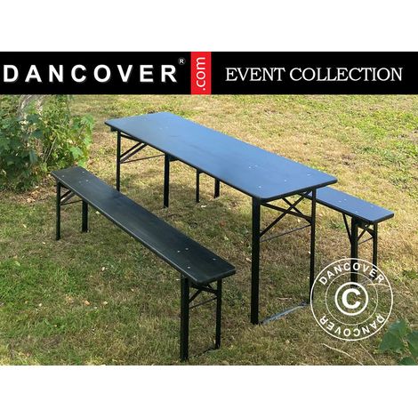 Biertisch-Set PRO 200x60x78cm, Schwarz - Dancover
